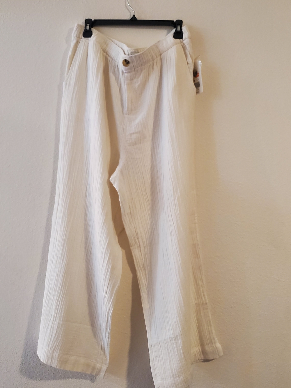 NWT Wonderly Cream Wide-Leg Crinkle Chinos Size 2X
